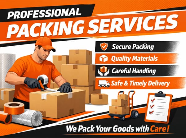 Packing work by HK packers and Movers